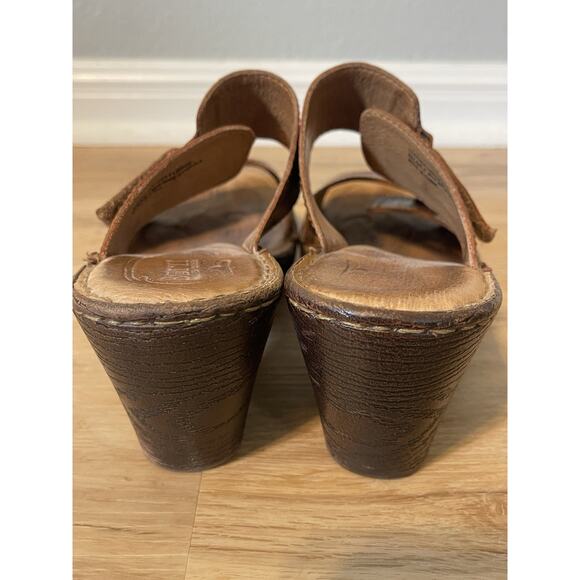 BORN Bellot Rust Brown Women's Leather Platform 2 Strap Sandals Size 9 - Picture 4 of 8